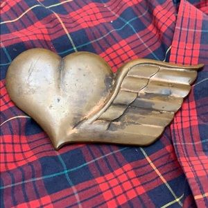 King Baby Studio Winged Heart Brass Belt Buckle